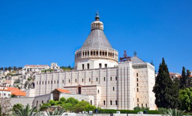 Stunning view of the Basilica of the Annunciation in Nazareth, showcasing its magnificent architecture and religious significance.